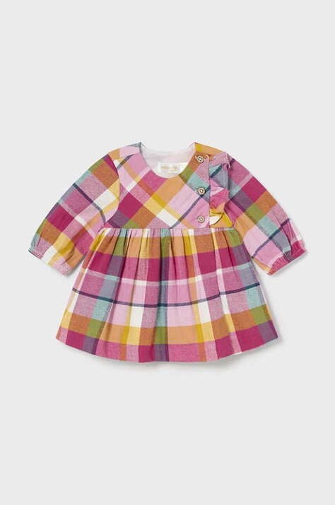 Mayoral Newborn rochie din bumbac pentru bebeluși culoarea roz, mini, evazată, 2813