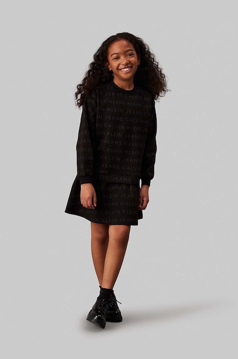 Дитяча сукня Calvin Klein Jeans колір чорний mini розкльошена IG0IG02665