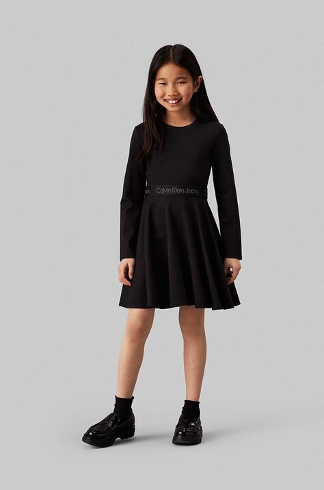 Дитяча сукня Calvin Klein Jeans колір чорний mini розкльошена IG0IG02666