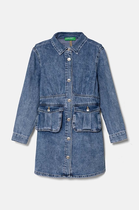 Дитяча джинсова сукня United Colors of Benetton mini розкльошена 4AD6CV02P