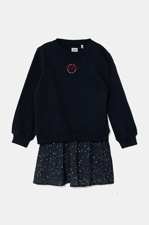 Pepe Jeans rochie fete TILDA culoarea bleumarin, mini, dreaptă, PG951678
