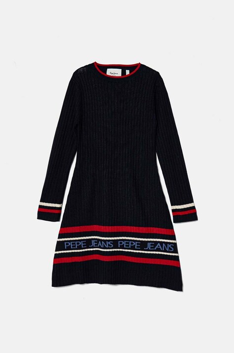 Pepe Jeans rochie fete WANDA culoarea bleumarin, mini, evazată, PG951680