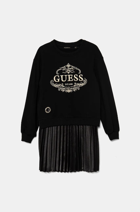Dívčí šaty Guess černá barva, mini, J4BK14 KAUH0