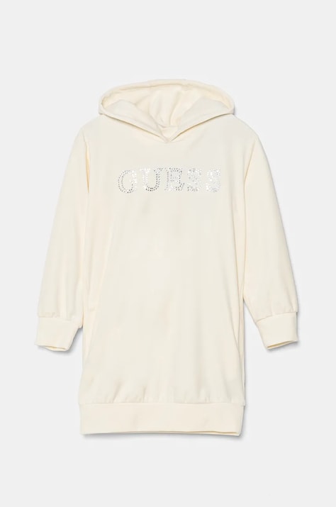 Dívčí šaty Guess béžová barva, midi, oversize, J4BK27 KBXI2