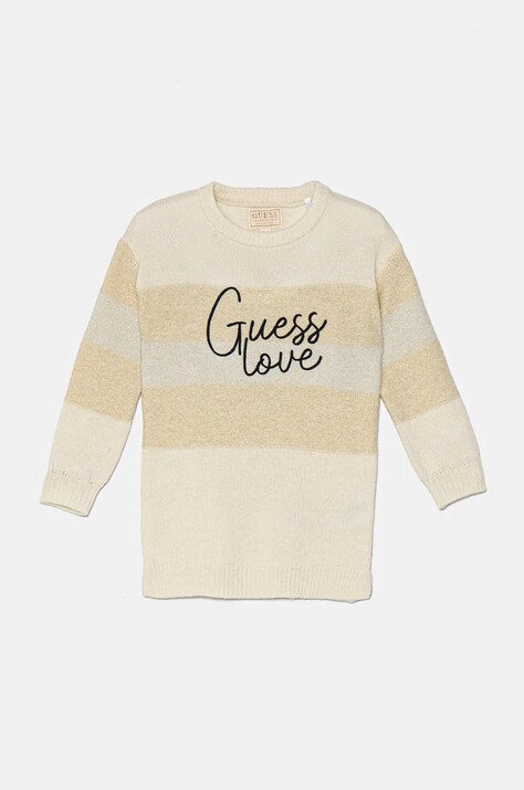 Детска рокля с вълна Guess в бежово среднодълга с уголемена кройка K4BK03 Z2V70