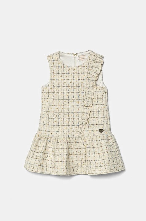 Guess rochie fete culoarea bej, mini, evazată, K4BK10 WGSP0