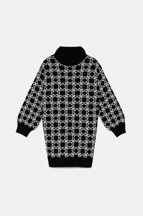 Dievčenské šaty s prímesou vlny Guess čierna farba, mini, oversize, J4BK04 Z3K10
