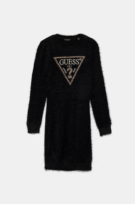 Guess rochie fete culoarea negru, mini, dreaptă, J4BK11 Z3K20