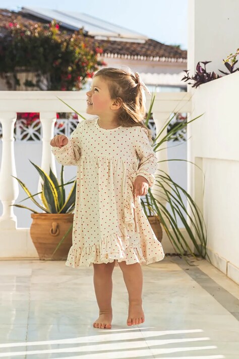 That's mine rochie fete Emilia culoarea bej, mini, evazată, 129428