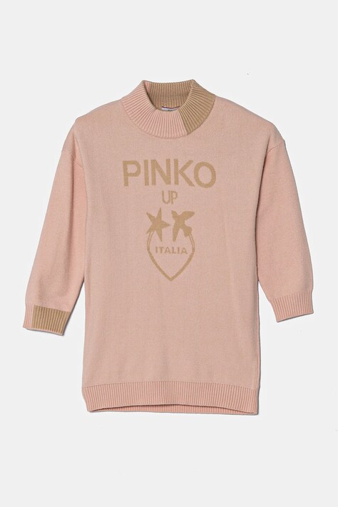Pinko Up rochie fete culoarea roz, mini, dreaptă, F4PIBGDR109