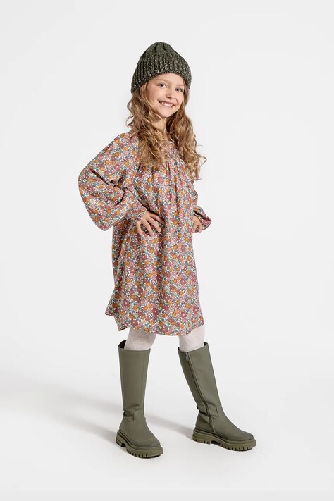 Детска рокля Coccodrillo в бяло къса разкроена RODEO GIRL KIDS