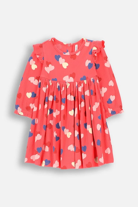 Coccodrillo rochie bebe culoarea roz, mini, evazată, HEARTS GIRL NEWBORN
