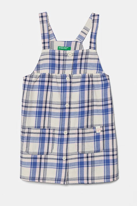 Хлопковое детское платье United Colors of Benetton midi расклешённое 4ULFGV01V