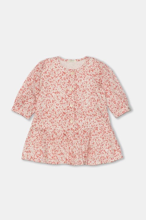 United Colors of Benetton rochie bebe culoarea roz, mini, evazată, 4WUAAV00L