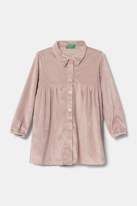 United Colors of Benetton rochie fete culoarea roz, midi, evazată, 37JBGV00X