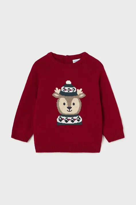 Дитячий светр з домішкою вовни Mayoral колір бордовий легкий 2310