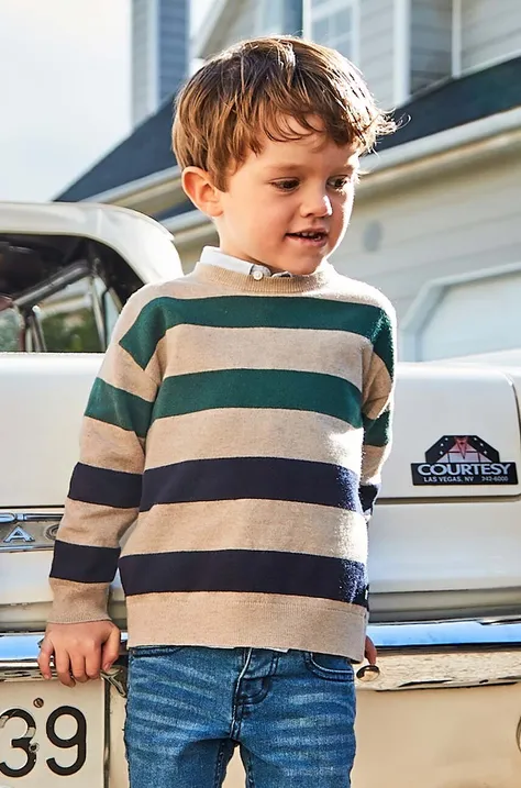 Дитячий светр з домішкою вовни Mayoral колір зелений 4338