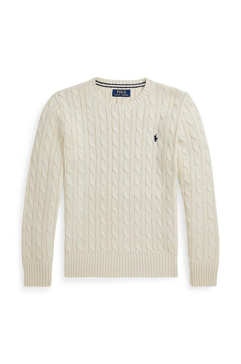 Polo Ralph Lauren pulover de bumbac pentru copii culoarea bej, 323702674068