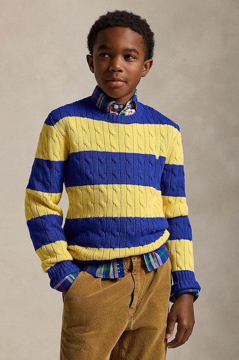 Детски памучен пуловер Polo Ralph Lauren в жълто 323861966008