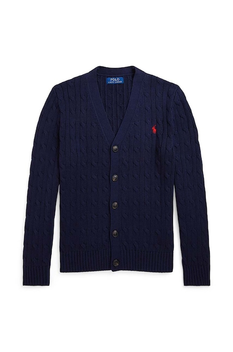 Dječji pamučni kardigan Polo Ralph Lauren boja: tamno plava, 323925717006