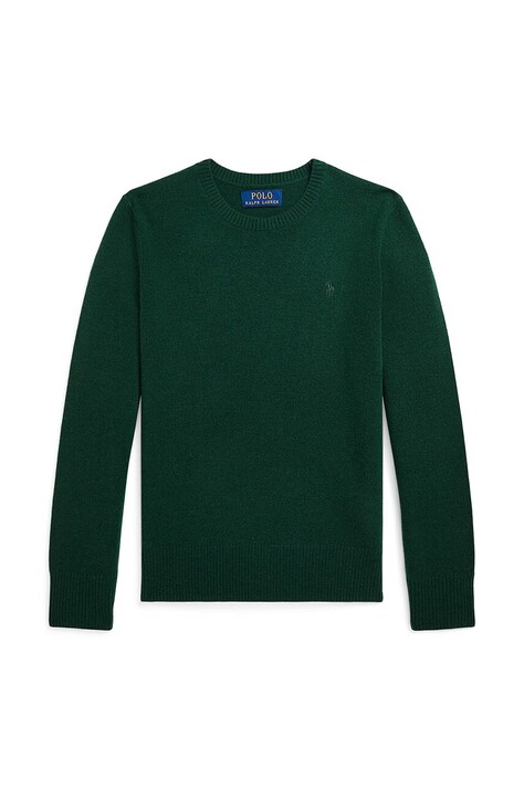 Polo Ralph Lauren pulover de bumbac pentru copii culoarea verde, 323951349003