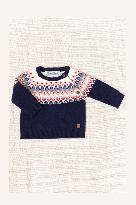 Tartine et Chocolat pulover bebe culoarea albastru marin, TZ18121