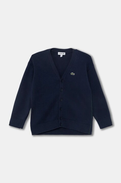 Lacoste cardigan cu amestec de lână pentru copii culoarea albastru marin, AJ4981