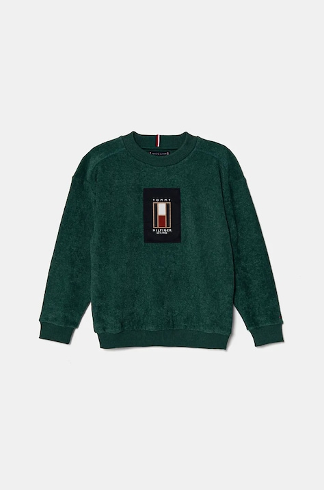 Tommy Hilfiger sweter dziecięcy kolor zielony KB0KB09186
