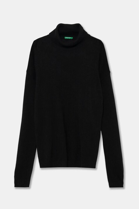United Colors of Benetton pulover pentru copii din amestec de lana culoarea negru, 1032C200D