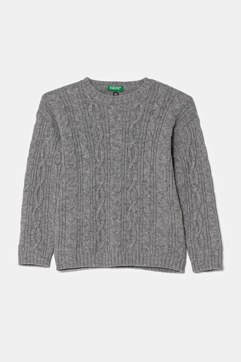 United Colors of Benetton sweter wełniany dziecięcy kolor szary 1344G100R