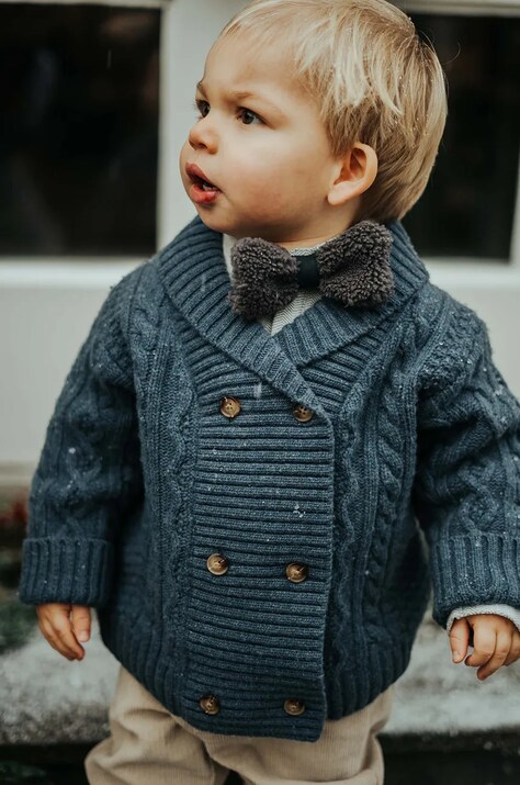 Детский шерстяной кардиган Donsje Jesper Cardigan цвет синий 4084100