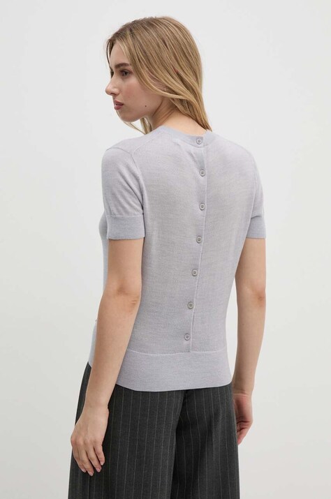 Вълнен пуловер Calvin Klein дамски в сиво от лека материя K20K207201