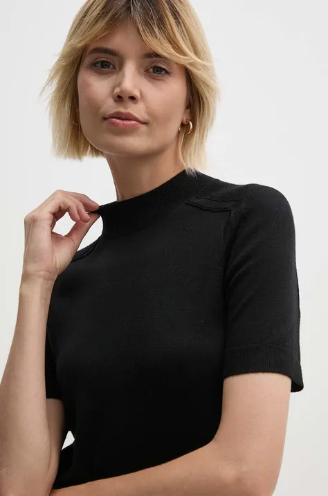 Vuneni pulover Calvin Klein za žene, boja: crna, lagani, K20K207206