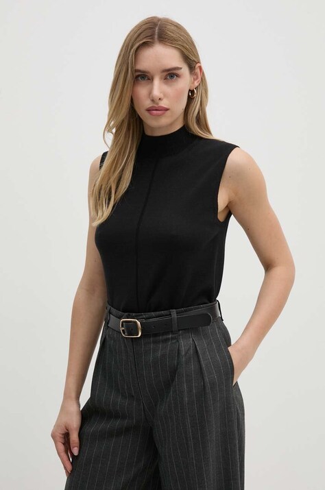 Calvin Klein gilè con aggiunta di seta colore nero  K20K207568