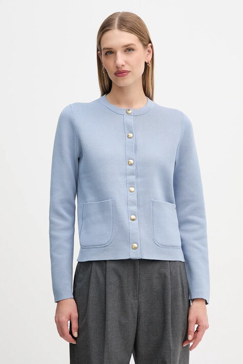 Obojstranný kardigan Tommy Hilfiger béžová farba, ľahké, WW0WW40846