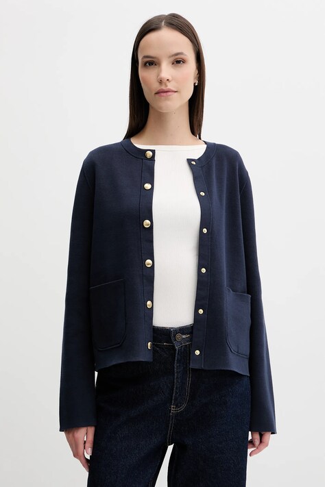 Ζακέτα διπλής όψης Tommy Hilfiger χρώμα: μπεζ, WW0WW40846