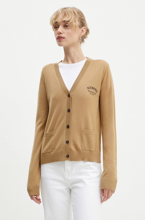 Iceberg cardigan in lana colore beige A009 9000