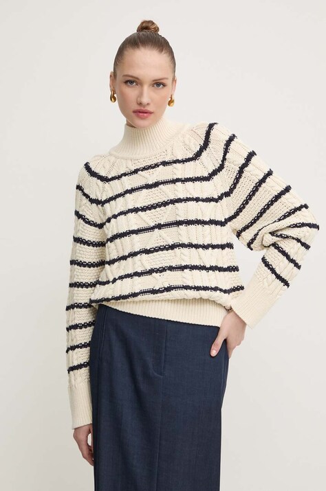 BOSS pulover din amestec de lana femei, călduros, cu turtleneck, 50518369