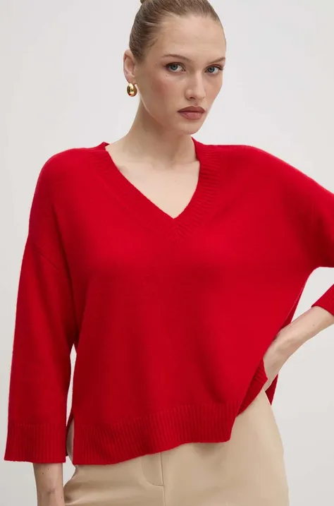 Weekend Max Mara sweter kaszmirowy kolor czerwony lekki 2425366011600