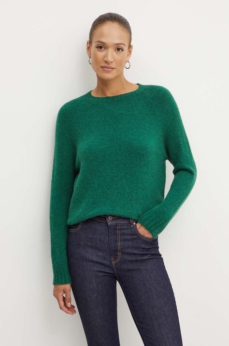 Weekend Max Mara gyapjúkeverék pulóver női, zöld, 2425366111600