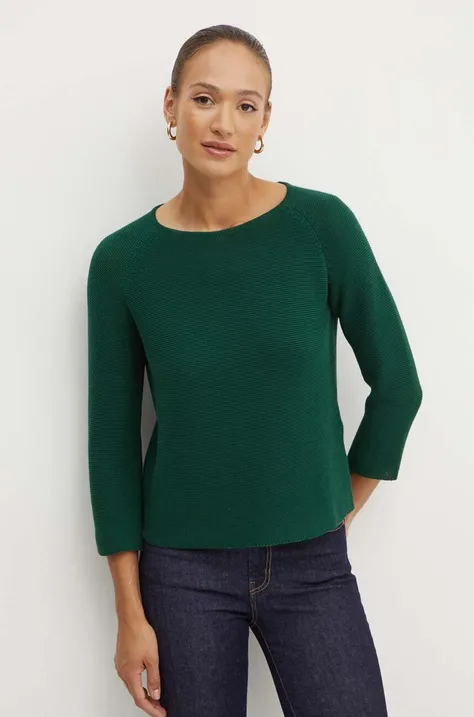 Bombažen pulover Weekend Max Mara zelena barva, 2425366121600