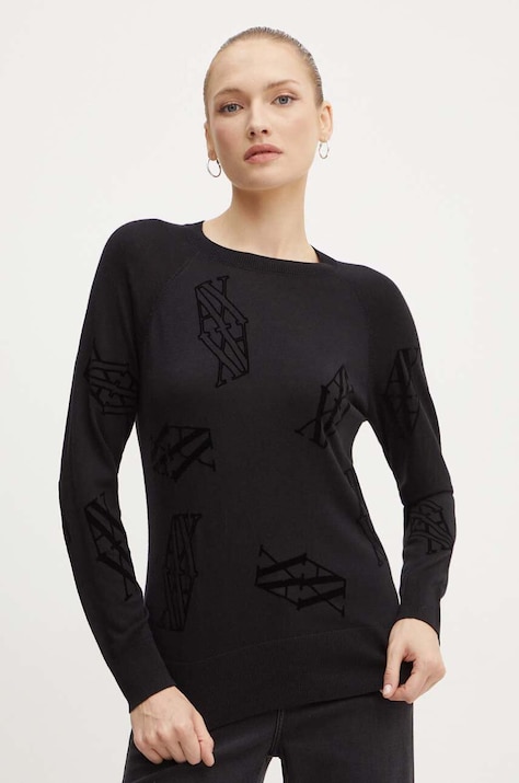 Armani Exchange maglione con aggiunta di seta colore nero  6DYM1A YMP7Z