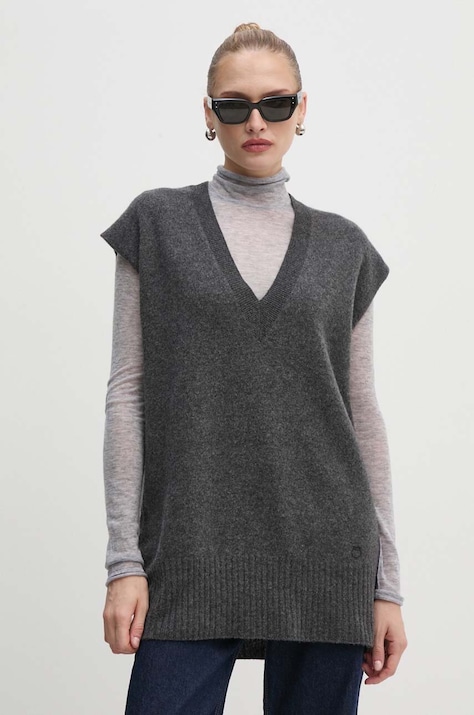 Pinko vesta de lana culoarea gri, 104051 A22U