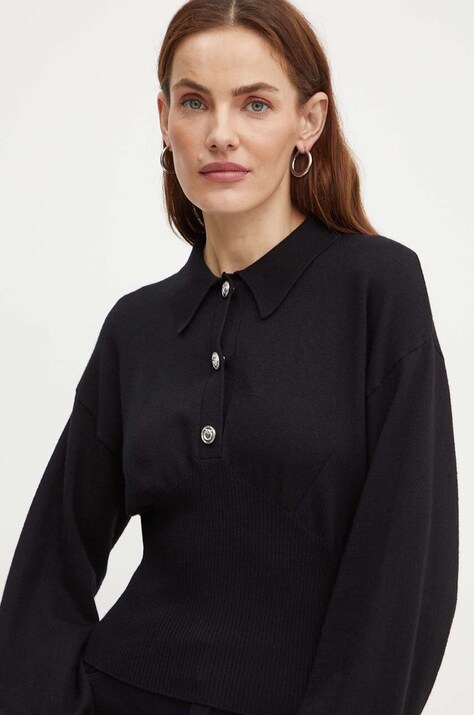 Pinko pulover de lana femei, culoarea negru, light, 104016 A15S