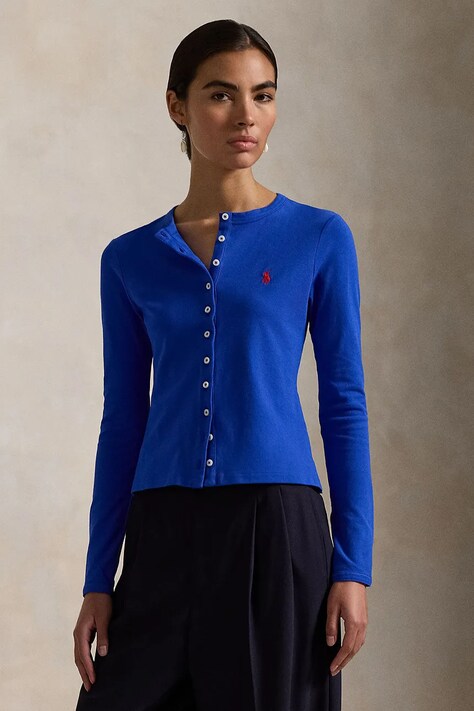 Polo Ralph Lauren longsleeve femei, culoarea negru, 211941175