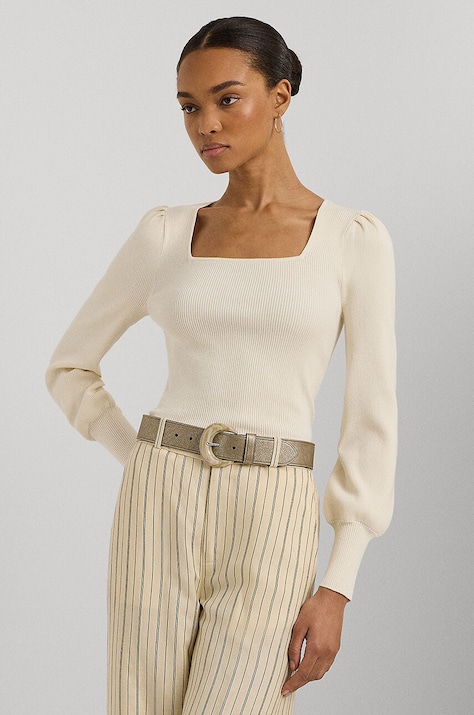 Lauren Ralph Lauren sweter damski kolor beżowy  200940592