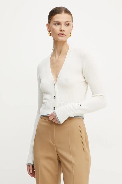 Pinko cardigan din lana culoarea bej, light, 104469 A277