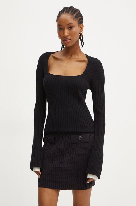 Шерстяной свитер Pinko женский цвет чёрный лёгкий 104343 A278