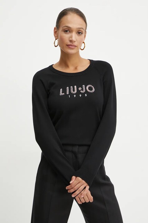 Liu Jo pulover femei, culoarea negru, light, TF4286 MS63L