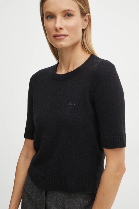 Liu Jo pulover din amestec de lana femei, culoarea negru, WF4365 MA49P